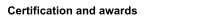 Certification and awards