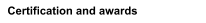 Certification and awards
